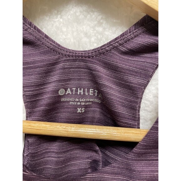 Athleta Conscious Sports Bra Tank Top Size XS Purple Athleisure Workout Exercise - Picture 7 of 8